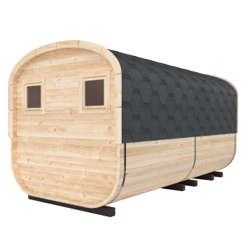 Preview: Fasssauna / Gartensauna / Banja / Quadro 4,0 m mit Vorraum